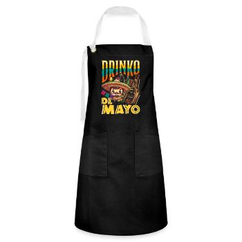 Mexikanische Fiesta Cinco De Mayo - Kontrastschürze - Schwarz/Weiß - Vorne - Zoe (177cm)