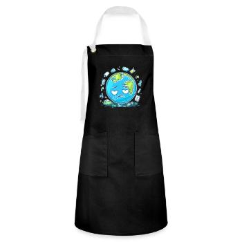 Anti Littering No Environment Recycle - Artisan Apron - black/white - Front - Zoe (177cm)
