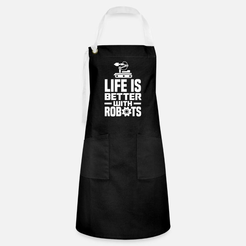 Robotics Robot Programmer - Artisan Apron - black/white