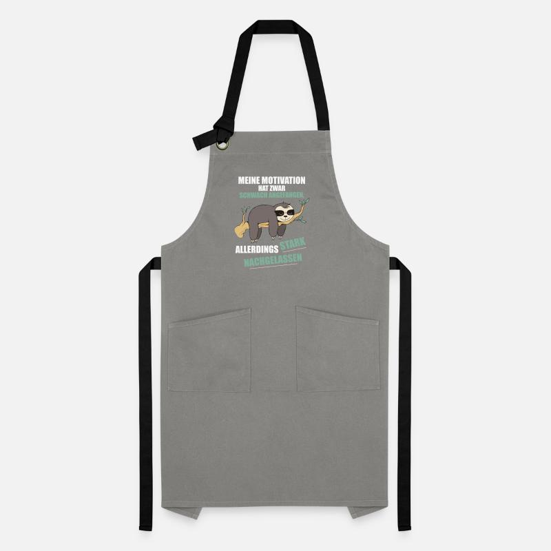 My motivation started weak Sloth Artisan Apron