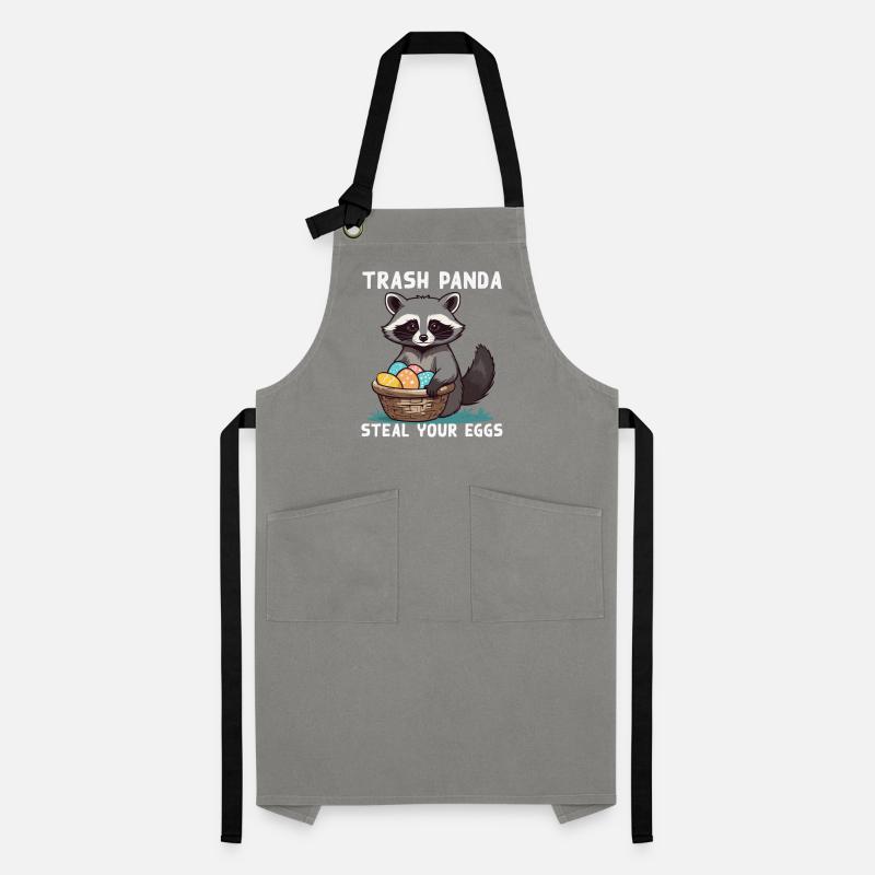 Funny raccoon Easter bunny Easter saying Artisan Apron