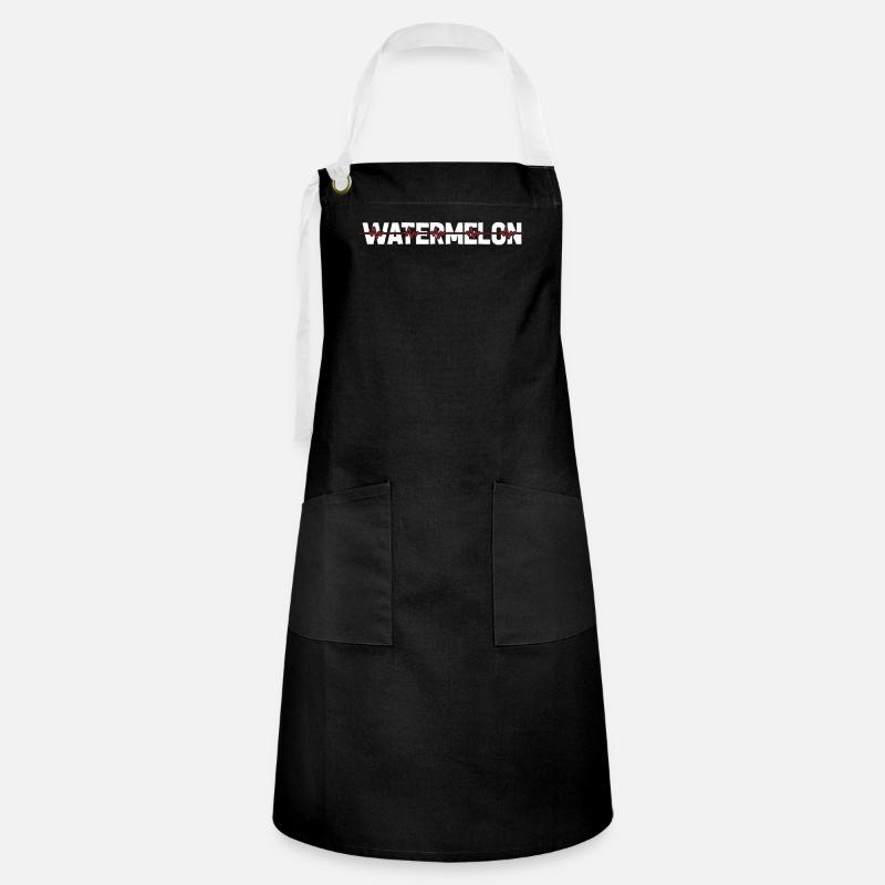 Rythme cardiaque ECG de pastèque - Tablier contrasté - noir/blanc