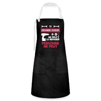Big Sister DIY Handyman - Artisan Apron - black/white - Front - Zoe (177cm)