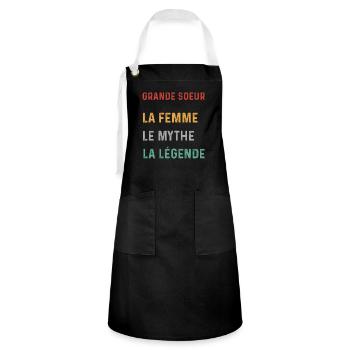 Big Sister Woman Myth Vintage Legend - Artisan Apron - black/white - Front - Zoe (177cm)