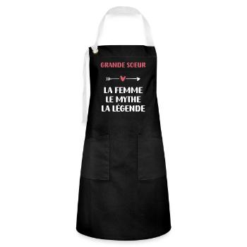 Big Sister Myth Legend - Artisan Apron - black/white - Front - Zoe (177cm)