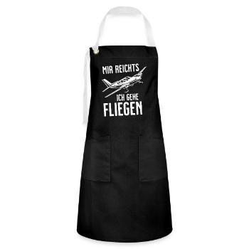 Airplane Tshirt Men's Helicopter Pilot Airplane - Artisan Apron - black/white - Front - Zoe (177cm)