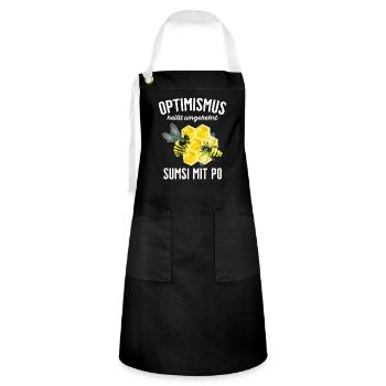 Beekeeper Tshirt Honey Bee Beekeeping Beekeeper - Artisan Apron - black/white - Front - Zoe (177cm)