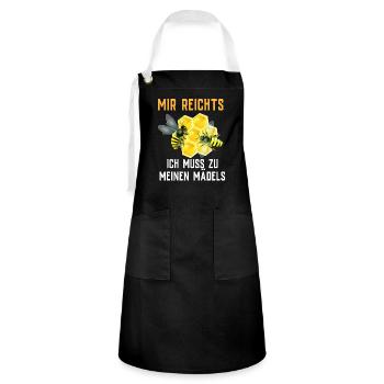 Beekeeper Tshirt Honey Bee Beekeeping Beekeeper - Artisan Apron - black/white - Front - Zoe (177cm)