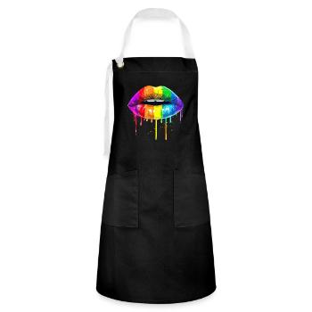 Anniversaire Naissancegay Naissance-gay Gay Gay - Tablier contrasté - noir/blanc - Devant - Zoe (177cm)