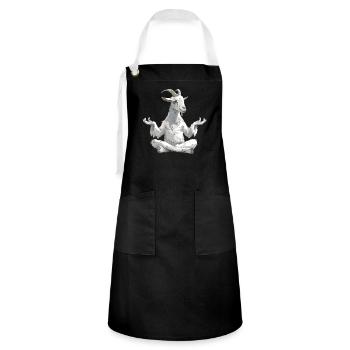 Goat yoga meditation, yoga class, yoga - Artisan Apron - black/white - Front - Zoe (177cm)