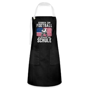 American Football Tshirt Herren Kinder Football - Kontrastschürze - Schwarz/Weiß - Vorne - Zoe (177cm)