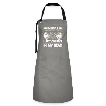 Foreign Language Teacher School Languages Teachers - Artisan Apron - grey/black - Front - Zoe (177cm)