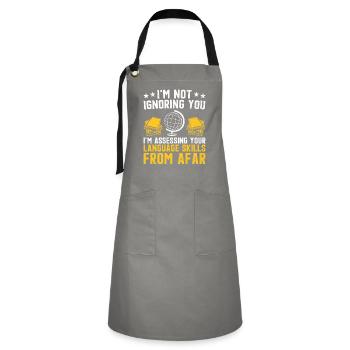 Foreign Language Teacher School Languages Teachers - Artisan Apron - grey/black - Front - Zoe (177cm)