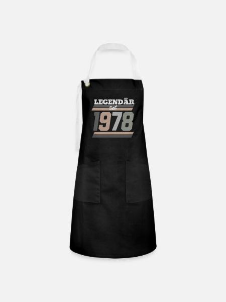 Legendär seit 1978 - Kontrastschürze - Schwarz/Weiß