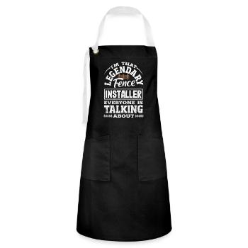 Funny Fence Builder Fence Installer - Artisan Apron - black/white - Front - Zoe (177cm)