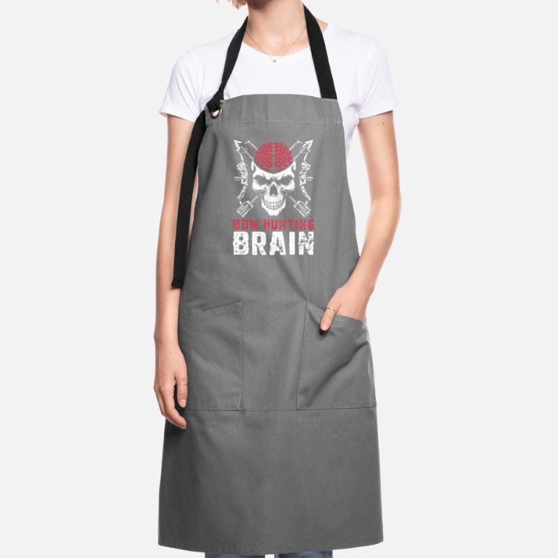 Bogenjagd Bogenjäger Schädel Bow Hunting Brain Kontrastschürze