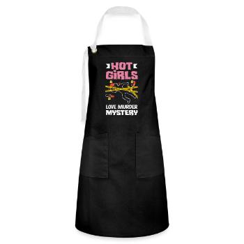 Murder Mystery Dinner, Murder Mystery Dinner - Artisan Apron - black/white - Front - Zoe (177cm)