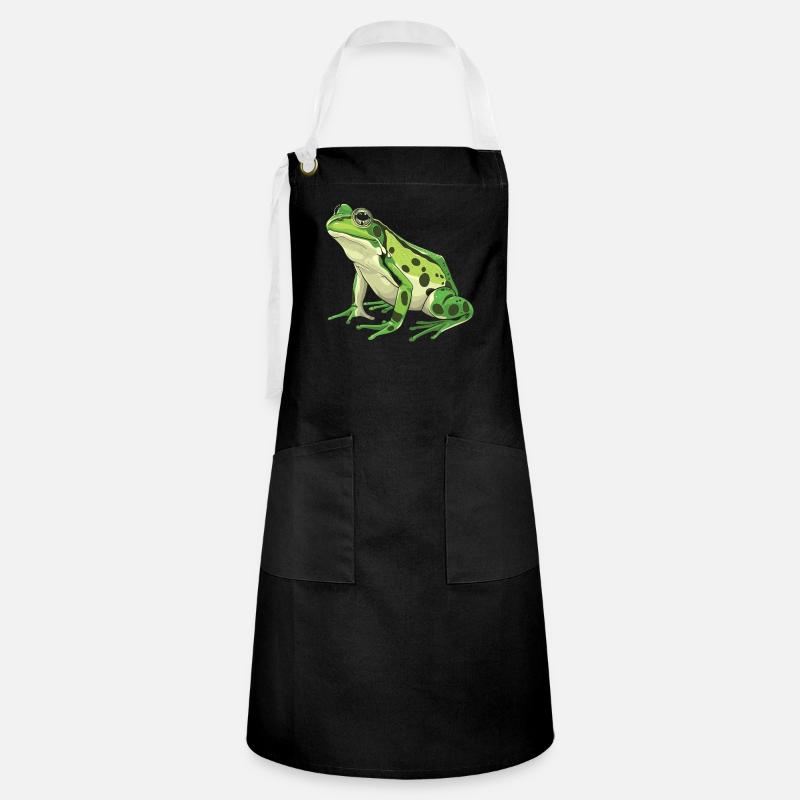 Frogs Catch Frog Hunter Frog Catcher - Artisan Apron - black/white