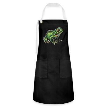 Frogs Catch Frog Hunter Frog Catcher - Artisan Apron - black/white - Front - Zoe (177cm)