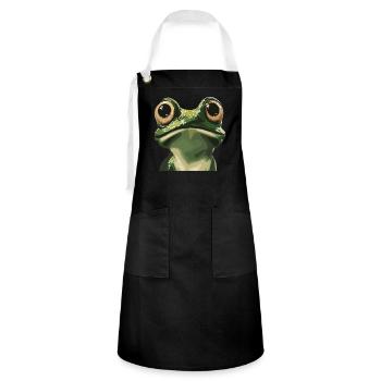 Frogs Catch Frog Hunter Frog Catcher - Artisan Apron - black/white - Front - Zoe (177cm)