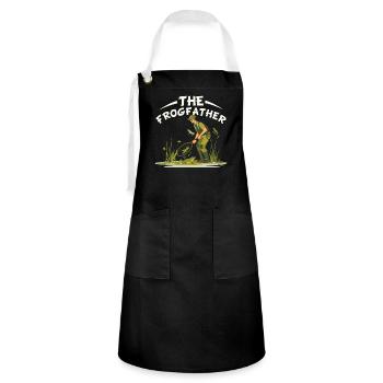 Frogs Catch Frog Hunter Frog Catcher - Artisan Apron - black/white - Front - Zoe (177cm)