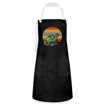Frogs Catch Frog Hunter Frog Catcher - Artisan Apron - black/white - Front - Zoe (177cm)