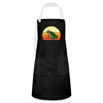 Frogs Catch Frog Hunter Frog Catcher - Artisan Apron - black/white - Front - Zoe (177cm)
