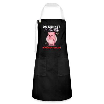 Pig Tshirt Funny Funny Humor Women Cute - Artisan Apron - black/white - Front - Zoe (177cm)