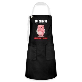 Pig Tshirt Funny Funny Humor Women Cute - Artisan Apron - black/white - Front - Zoe (177cm)