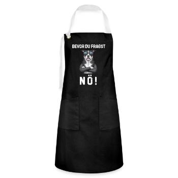 Dog Tshirt Funny Funny Humor Sarcasm Laughter - Artisan Apron - black/white - Front - Zoe (177cm)