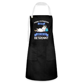 Lazy Tshirt Work Unicorn Funny Sarcasm Office - Artisan Apron - black/white - Front - Zoe (177cm)