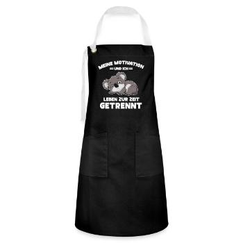 Lazy Tshirt Work Koala Funny Sarcasm Office - Artisan Apron - black/white - Front - Zoe (177cm)