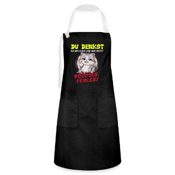 Cat Tshirt Kids Women Funny Small Sarcasm - Artisan Apron - black/white - Front - Zoe (177cm)