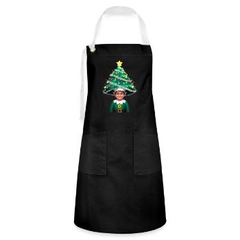 Elf Ugly Christmas Weihnachten Xmas Santa Claus - Kontrastschürze - Schwarz/Weiß - Vorne - Zoe (177cm)