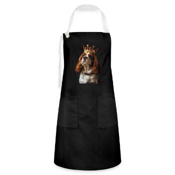 Cavalier King Charles Spaniel - Kontrastschürze - Schwarz/Weiß - Vorne - Zoe (177cm)