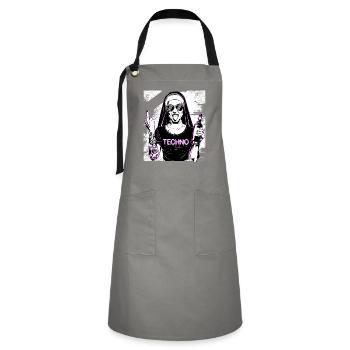 Rebellious Nun Techno Party Hardstyle - Tablier contrasté - gris/noir - Devant - Zoe (177cm)