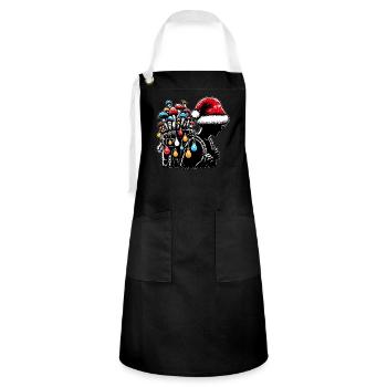 Chasseur de champignons Chasse aux champignons Chapeau de Père Noël - Tablier contrasté - noir/blanc - Devant - Zoe (177cm)