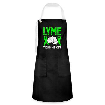 Wear Green Lyme Disease Awareness - Artisan Apron - black/white - Front - Zoe (177cm)