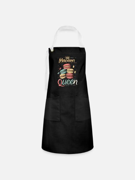 Macaron-liebhaber Macaron Baker - Kontrastschürze - Schwarz/Weiß