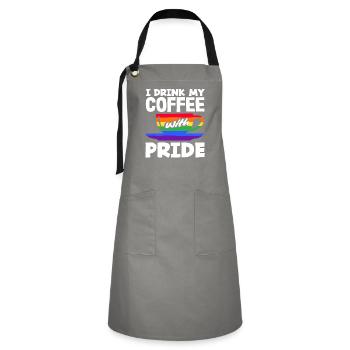 Les amateurs de café fiers de fierté - Tablier contrasté - gris/noir - Devant - Zoe (177cm)