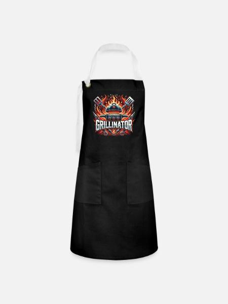Grillinator - Kontrastschürze - Schwarz/Weiß