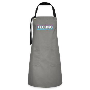 Techno House Party EDM Festival Goa Electro Rave - Tablier contrasté - gris/noir - Devant - Zoe (177cm)