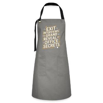 HR Manager Human Resource Employee Exit Interview - Artisan Apron - grey/black - Front - Zoe (177cm)