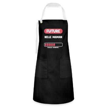 Mother-to-be, mother-in-law, mother-in-law gift - Artisan Apron - black/white - Front - Zoe (177cm)