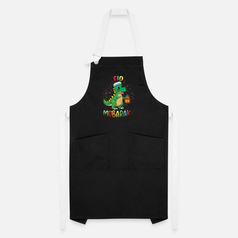 Eid Mubarak Dinosaur Lantern Celebration Artisan Apron