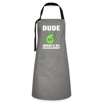 Funny Gallbladder Removal Cholecystectomy - Artisan Apron - grey/black - Front - Zoe (177cm)