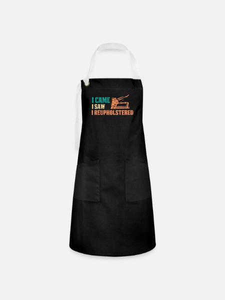Restauratorin Polstermöbel - Kontrastschürze - Schwarz/Weiß