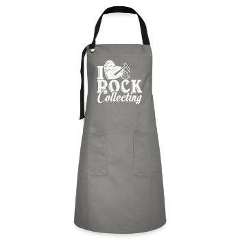 Geologists Love Rock Collecting - Artisan Apron - grey/black - Front - Zoe (177cm)