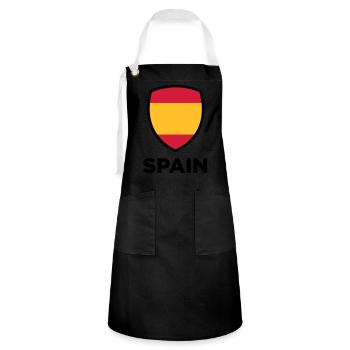 National Flag of Spain - Artisan Apron - black/white - Front - Zoe (177cm)