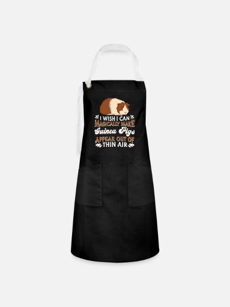 Meerschwein Meerschweinchen - Kontrastschürze - Schwarz/Weiß